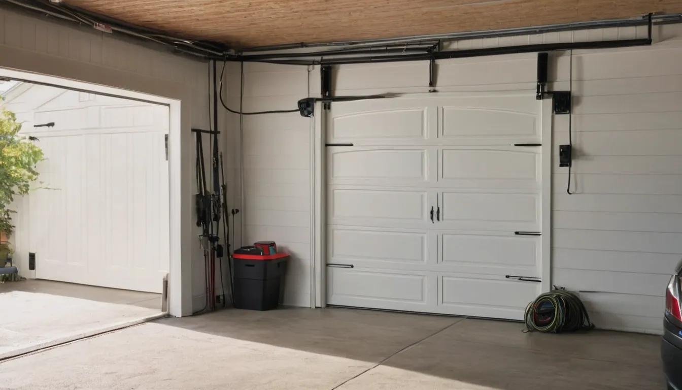 Homeowner pointing out a garage door spring to a local provider in the Aberdeen area